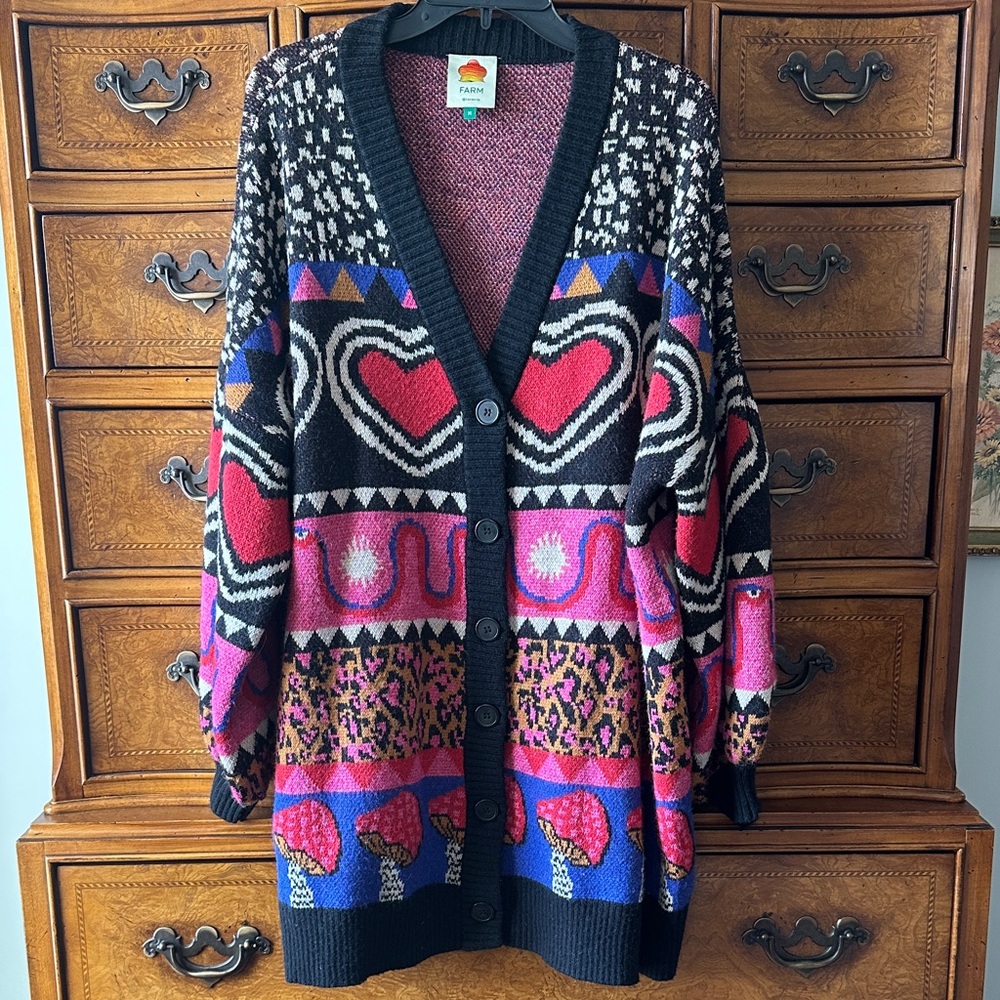 Farm Rio Women's Multicolor Patterned Cardigan